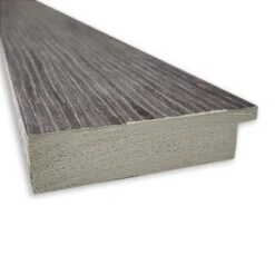 Amanti Art Pinstripe Plank Gray Large Bathroom Wall Mirror - 44" x 33"