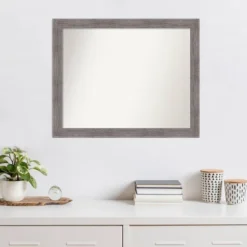 32" X 26" Non-Beveled Pinstripe Plank Gray Narrow Wall Mirror - Amanti Art -Amanti Art Shop GUEST 1cb1fc44 eb0e 41a8 ade5 a49f7a16475e