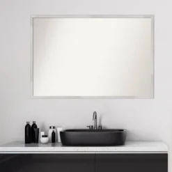 Amanti Art Svelte Silver Wood Bathroom Wall Mirror - 38" x 26" -Amanti Art Shop GUEST 1cd70433 8707 455f a5d9 059d487e9c06
