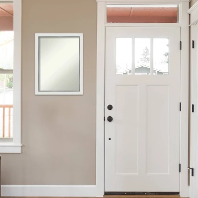 Amanti Art Eva White Silver Narrow Wall Mirror - 21" x 27" 9 Amanti Art Eva White Silver Narrow Wall Mirror - 21" x 27" - Image 7