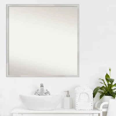 Amanti Art Svelte Silver 28" x 28" Non-Beveled Wood Bathroom Wall Mirror 8 Amanti Art Svelte Silver 28" x 28" Non-Beveled Wood Bathroom Wall Mirror - Image 6