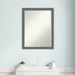 Amanti Art Dixie Grey Rustic Petite Bevel Wood Bathroom Wall Mirror (26.25 x 20.25) -Amanti Art Shop GUEST 1e3e8304 f6e7 4d49 869c 06c6ad4ec362