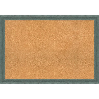 Amanti Art 39"x27" Upcycled Wood Framed Natural Cork Board - Teal/Gray 12 Amanti Art 39"x27" Upcycled Wood Framed Natural Cork Board - Teal/Gray - Image 10