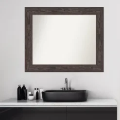 Amanti Art Bridge Black Distressed Wood Wall Mirror for Bathroom -Amanti Art Shop GUEST 1e635976 b274 4fc8 940a 20b7cc4344ed