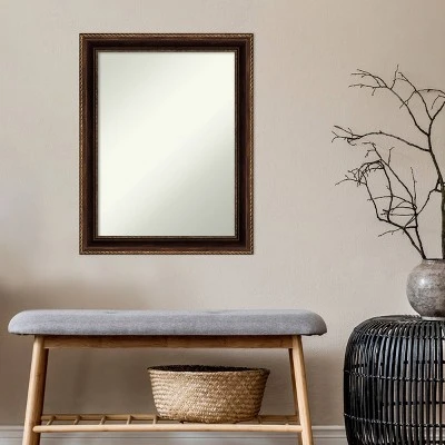 Amanti Art Corded Bronze Non-Beveled Bathroom Wall Mirror (22 x 28 inches) 7 Amanti Art Corded Bronze Non-Beveled Bathroom Wall Mirror (22 x 28 inches) - Image 5