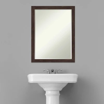 Amanti Art Fresco Petite Bevel Wood Bathroom Wall Mirror - Dark Walnut 7 Amanti Art Fresco Petite Bevel Wood Bathroom Wall Mirror - Dark Walnut - Image 5