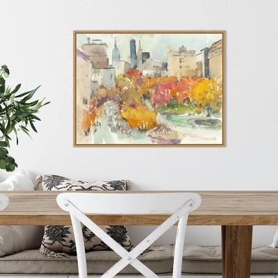 Amanti Art Autumn In New York Study III by Samuel Dixon Framed Canvas Wall Art 5 Amanti Art Autumn In New York Study III by Samuel Dixon Framed Canvas Wall Art - Image 3