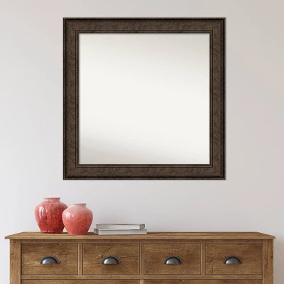 Amanti Art Ridge Bronze 32" x 32" Non-Beveled Bathroom Wall Mirror 8 Amanti Art Ridge Bronze 32" x 32" Non-Beveled Bathroom Wall Mirror - Image 6