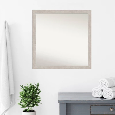 29" X 29" Non-Beveled Marred Wood Bathroom Wall Mirror Silver - Amanti Art 8 29" X 29" Non-Beveled Marred Wood Bathroom Wall Mirror Silver - Amanti Art - Image 6
