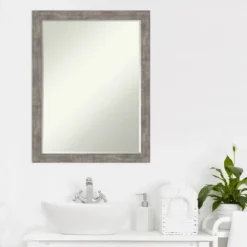 Amanti Art Marred Petite Beveled Wood Wall Mirror - Marred Pewter Finish -Amanti Art Shop GUEST 1fb7e75f db6e 46d6 8b8b c365e92acf3b
