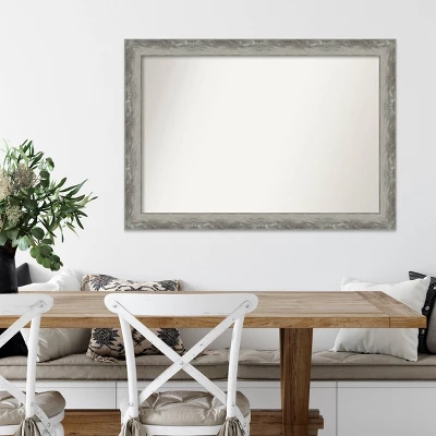 41" X 29" Non-Beveled Waveline Silver Narrow Wall Mirror - Amanti Art 8 41" X 29" Non-Beveled Waveline Silver Narrow Wall Mirror - Amanti Art - Image 6