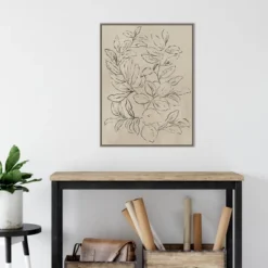 Amanti Art Asia Jensen Outlined Leaves I Framed Canvas Wall Art Gray Wash -Amanti Art Shop GUEST 204d9399 1ada 4c71 b282 e81b72ac41eb