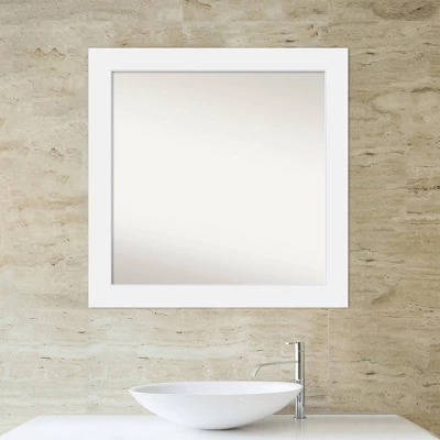 Amanti Art Corvino White Wood Bathroom Wall Mirror - 31" x 31" Non-Beveled 6 Amanti Art Corvino White Wood Bathroom Wall Mirror - 31" x 31" Non-Beveled - Image 4