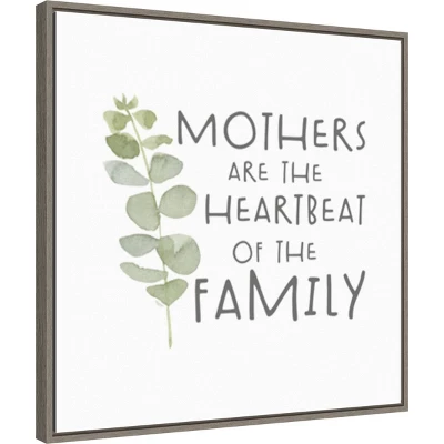 Amanti Art Mother's Inspiration I Heartbeat Framed Canvas Wall Art by Tara Reed - 22" x 22" Gray Wash 3 Amanti Art Mother's Inspiration I Heartbeat Framed Canvas Wall Art by Tara Reed - 22" x 22" Gray Wash