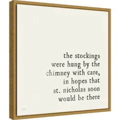 Amanti Art Simple Christmas II Cream by Laura Marshall Framed Canvas - 16" x 16"