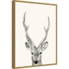 Amanti Art Animal Mug IV: Deer by Victoria Borges Framed Canvas Wall Art - Gold