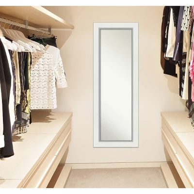 Amanti Art Eva White Silver Framed Full Length On-The-Door Mirror, 19.5" x 53.5" 6 Amanti Art Eva White Silver Framed Full Length On-The-Door Mirror, 19.5" x 53.5" - Image 4