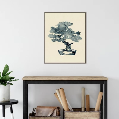 Amanti Art Indigo Bonsai Tree III by Jacob Green - 23" x 28" Framed Canvas Wall Art Gray Wash 6 Amanti Art Indigo Bonsai Tree III by Jacob Green - 23" x 28" Framed Canvas Wall Art Gray Wash - Image 4