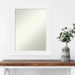 23" X 29" Non-Beveled Corvino White Wood Wall Mirror - Amanti Art -Amanti Art Shop GUEST 2186aaf5 65d9 4e13 917d 34bf229263eb