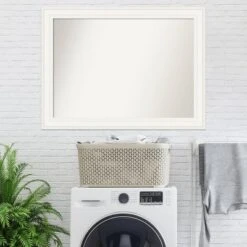 44" X 33" Non-Beveled Ridge White Wall Mirror - Amanti Art -Amanti Art Shop GUEST 21c28926 d33b 4fad 88ef e89afdcfb3c1