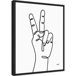 16" X 20" Happy Hands I By Moira Hershey Framed Canvas Wall Art Black - Amanti Art