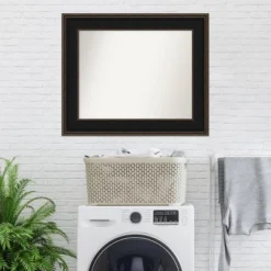 Amanti Art Mezzanine Espresso Brown Wood Bathroom Wall Mirror - 36" x 30" -Amanti Art Shop GUEST 22fbf89b e2ab 46ba 9b2a 5bfbe2e7023a