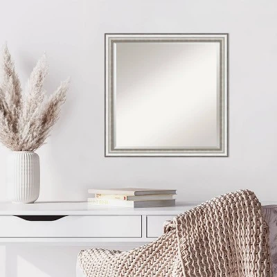 Amanti Art Salon Silver Narrow Beveled Wall Mirror, 22.5 x 22.5 Inches 7 Amanti Art Salon Silver Narrow Beveled Wall Mirror, 22.5 x 22.5 Inches - Image 5
