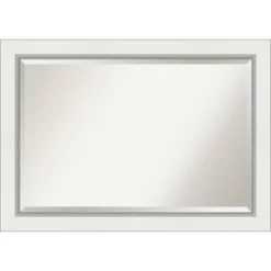 Amanti Art Eva White Silver Framed Bathroom Vanity Wall Mirror -Amanti Art Shop GUEST 2406587a d2ac 45e8 a5a0 3e6ba4205c8c