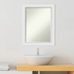 Amanti Art Blanco White Petite Bevel Wood Bathroom Wall Mirror, 28" x 22" 13 Amanti Art Blanco White Petite Bevel Wood Bathroom Wall Mirror, 28" x 22" -Amanti Art Shop GUEST 242e0010 3bae 40e2 8605 a0cd8392b010