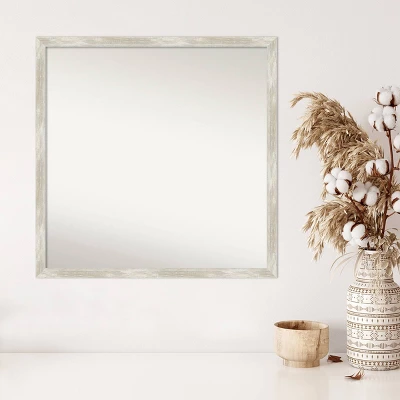Amanti Art 28" x 28" Non-Beveled Crackled Metallic Narrow Silver Wall Mirror 6 Amanti Art 28" x 28" Non-Beveled Crackled Metallic Narrow Silver Wall Mirror - Image 4