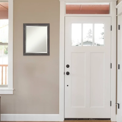 Amanti Art 19" x 23" Woodridge Rustic Gray Beveled Wood Wall Mirror 10 Amanti Art 19" x 23" Woodridge Rustic Gray Beveled Wood Wall Mirror - Image 8