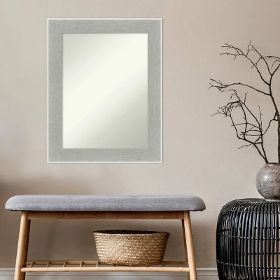 Amanti Art Glam Linen Gray Non-Beveled Bathroom Wall Mirror - 23" x 29" 6 Amanti Art Glam Linen Gray Non-Beveled Bathroom Wall Mirror - 23" x 29" - Image 4
