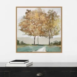 22" X 22" Golden Forest Shimmer By Isabelle Z Framed Canvas Wall Art Light Brown - Amanti Art -Amanti Art Shop GUEST 24caa650 2fba 4734 b07d b5555623c294