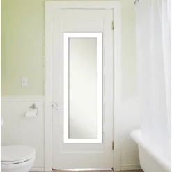 Amanti Art Wedge White Framed On-The-Door Full Length Mirror - 18" x 52" -Amanti Art Shop GUEST 24cc43e4 df45 45e4 953e b2d94469c259