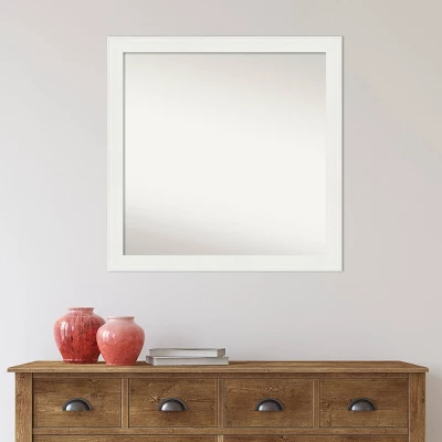 30" X 30" Non-Beveled Vanity White Narrow Wall Mirror - Amanti Art 9 30" X 30" Non-Beveled Vanity White Narrow Wall Mirror - Amanti Art - Image 7