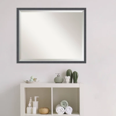 Amanti Art Eva Thin Framed Bathroom Vanity Wall Mirror - Black/Silver, 30" x 24" 7 Amanti Art Eva Thin Framed Bathroom Vanity Wall Mirror - Black/Silver, 30" x 24" - Image 5