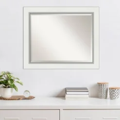 34" X 28" Eva White Framed Wall Mirror Silver - Amanti Art 12 34" X 28" Eva White Framed Wall Mirror Silver - Amanti Art -Amanti Art Shop GUEST 25b95934 4fab 4d0b 8c7a 96c3dde88147