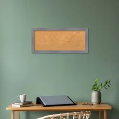 Amanti Art Edwin Wood Frame Natural Cork Board - 32" x 14" Matte Gray -Amanti Art Shop GUEST 26378221 b0c5 474f 83f9 ab16cfec4f1c