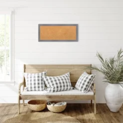 Amanti Art Edwin Wood Frame Natural Cork Board - 32" x 14" Matte Gray -Amanti Art Shop GUEST 2659f767 c04a 4db5 bc47 c2119d5259be