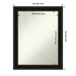 Amanti Art Manhattan Non-Beveled Bathroom Wall Mirror with Gold Beaded Edge -Amanti Art Shop GUEST 26a9f43b 3b1e 4ad6 86d0 a077fb88ec83