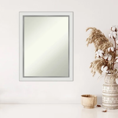 Amanti Art Eva White Silver Narrow Wall Mirror - 21" x 27" 6 Amanti Art Eva White Silver Narrow Wall Mirror - 21" x 27" - Image 4