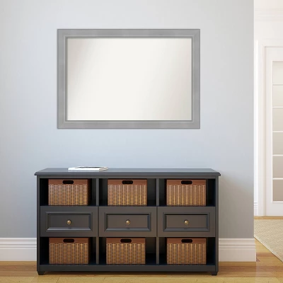 40" X 28" Non-Beveled Vista Brushed Nickel Wall Mirror - Amanti Art 7 40" X 28" Non-Beveled Vista Brushed Nickel Wall Mirror - Amanti Art - Image 5