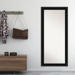 Amanti Art 30" x 66" Parlor Black Full Length Floor Leaner Mirror -Amanti Art Shop GUEST 274fa437 d21d 4224 bc51 44943b32559a