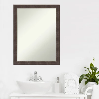 Amanti Art Whiskey Brown Rustic Wood Bathroom Mirror with Petite Bevel 9 Amanti Art Whiskey Brown Rustic Wood Bathroom Mirror with Petite Bevel - Image 7