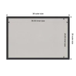 Amanti Art Stylish Black Wood Framed Gray Cork Board - 38" x 26" -Amanti Art Shop GUEST 27622baf 683d 4ee2 b8ac 9a8c71eaab2e