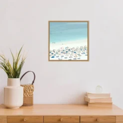Amanti Art Sesimbra I Beach Framed Canvas by Ingrid Beddoes (16" x 16") -Amanti Art Shop GUEST 2775439c 3f6c 499d bf12 0dbe64ebcf69