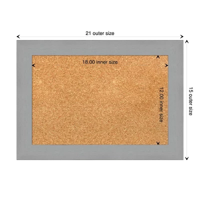 Amanti Art Brushed Nickel Framed Corkboard - Natural Cork Bulletin Board 5 Amanti Art Brushed Nickel Framed Corkboard - Natural Cork Bulletin Board - Image 3