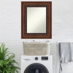 Amanti Art Decorative Bronze Bathroom Wall Mirror - 28" x 34" Non-Beveled -Amanti Art Shop GUEST 27cbd34d 5d37 4dc9 86c6 ba41dfeba6f7 1