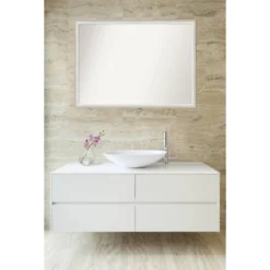 Amanti Art Two Tone Silver Wood Bathroom Wall Mirror - 40" x 29" -Amanti Art Shop GUEST 27fc4fc8 63f1 4379 b98c fbff345d6a3b