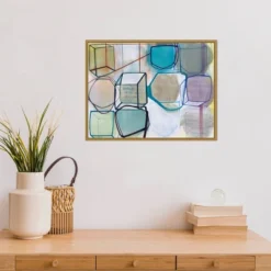Amanti Art Paper Abstract 3 by Taitz Duffy - 24" x 18" Framed Canvas Wall Art -Amanti Art Shop GUEST 28df5b9e ae93 44cb bf24 e47ad1013d9e